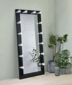 Zayan 32 X 71 Inch Floor Mirror LED Lighting Black Gloss - Coaster model 969557