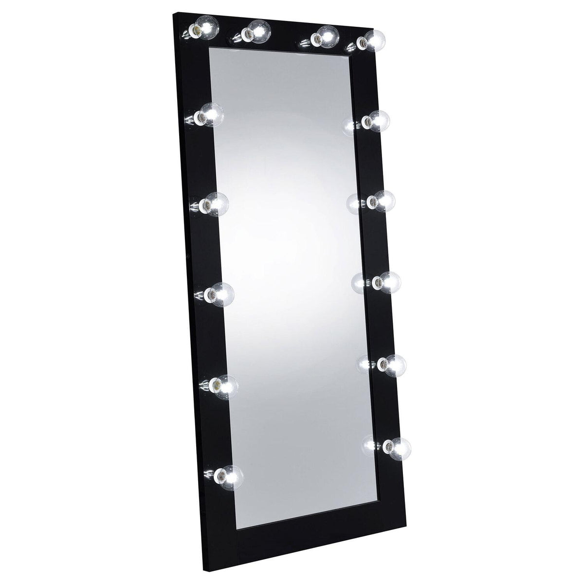 Zayan 32 X 71 Inch Floor Mirror LED Lighting Black Gloss - Coaster model 969557