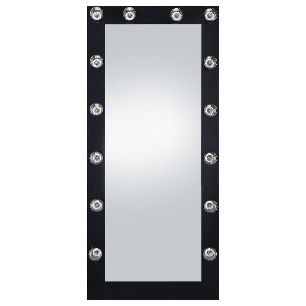 Zayan 32 X 71 Inch Floor Mirror LED Lighting Black Gloss - Coaster model 969557