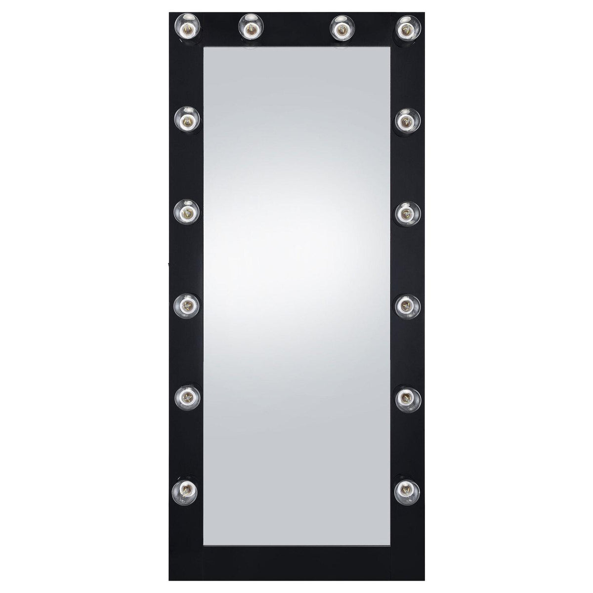 Zayan 32 X 71 Inch Floor Mirror LED Lighting Black Gloss - Coaster model 969557