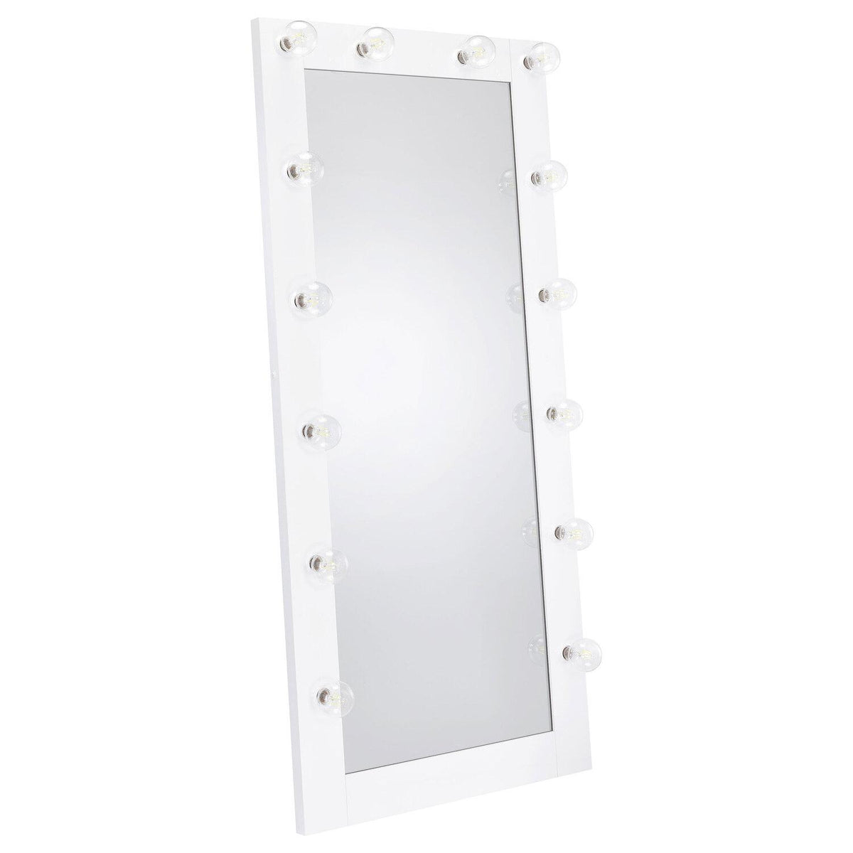 Zayan 32 X 71 Inch Floor Mirror LED Lighting White Gloss - Coaster model 969558