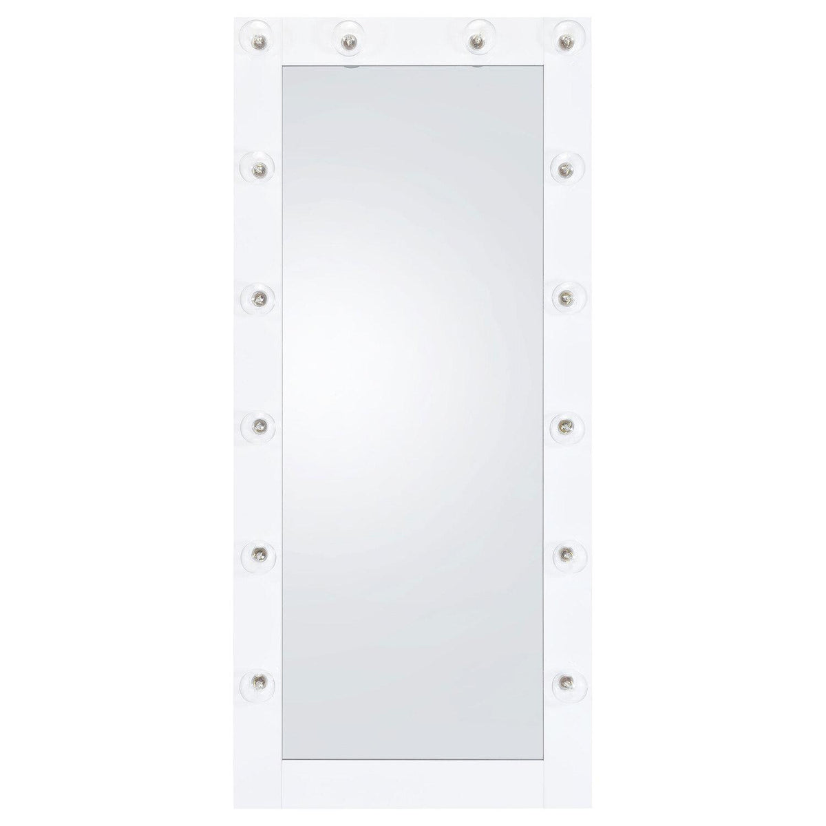 Zayan 32 X 71 Inch Floor Mirror LED Lighting White Gloss - Coaster model 969558