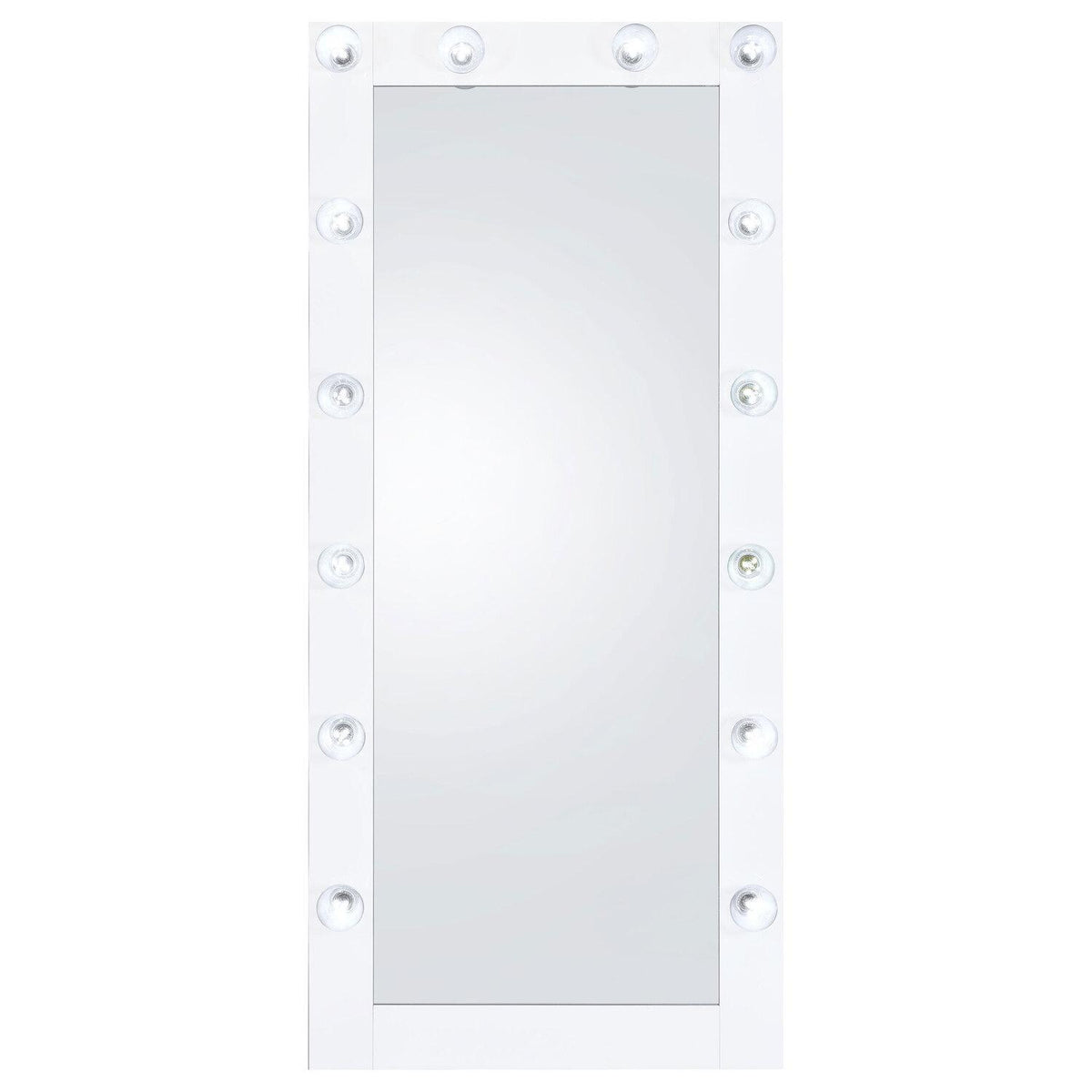 Zayan 32 X 71 Inch Floor Mirror LED Lighting White Gloss - Coaster model 969558
