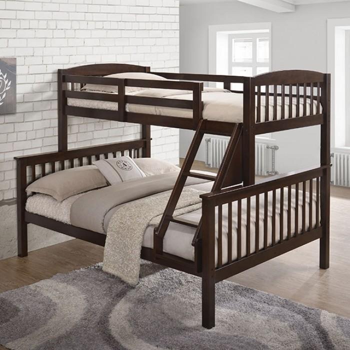 Twin/Full Bunk Bed with Foam Mattresses Included - Furniture of America model NXBK001ML