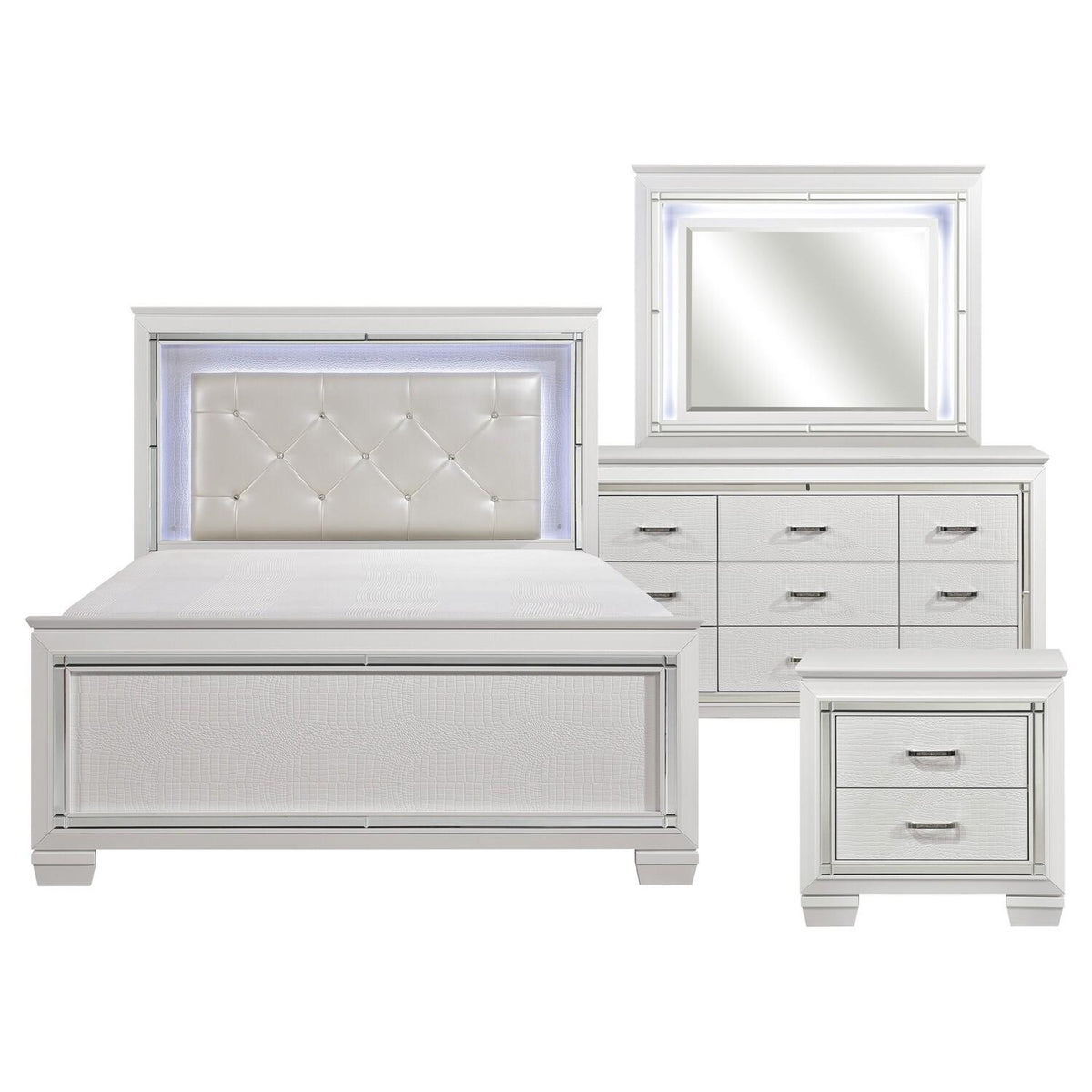 4pc Set (QB NS DR MR) Available in Full, King and Cal King sizes. - Homelegance model 1916WDASH1STAR4