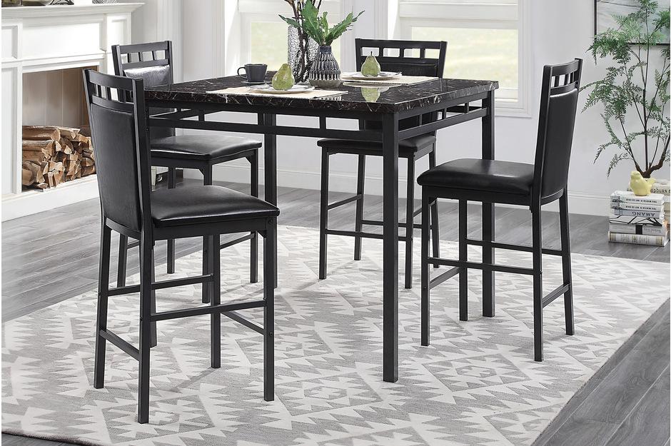 5-Piece Pack Counter Height Set, Faux Marble Top - Homelegance model 527536
