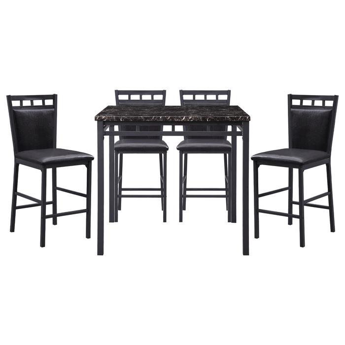 5-Piece Pack Counter Height Set, Faux Marble Top - Homelegance model 527536