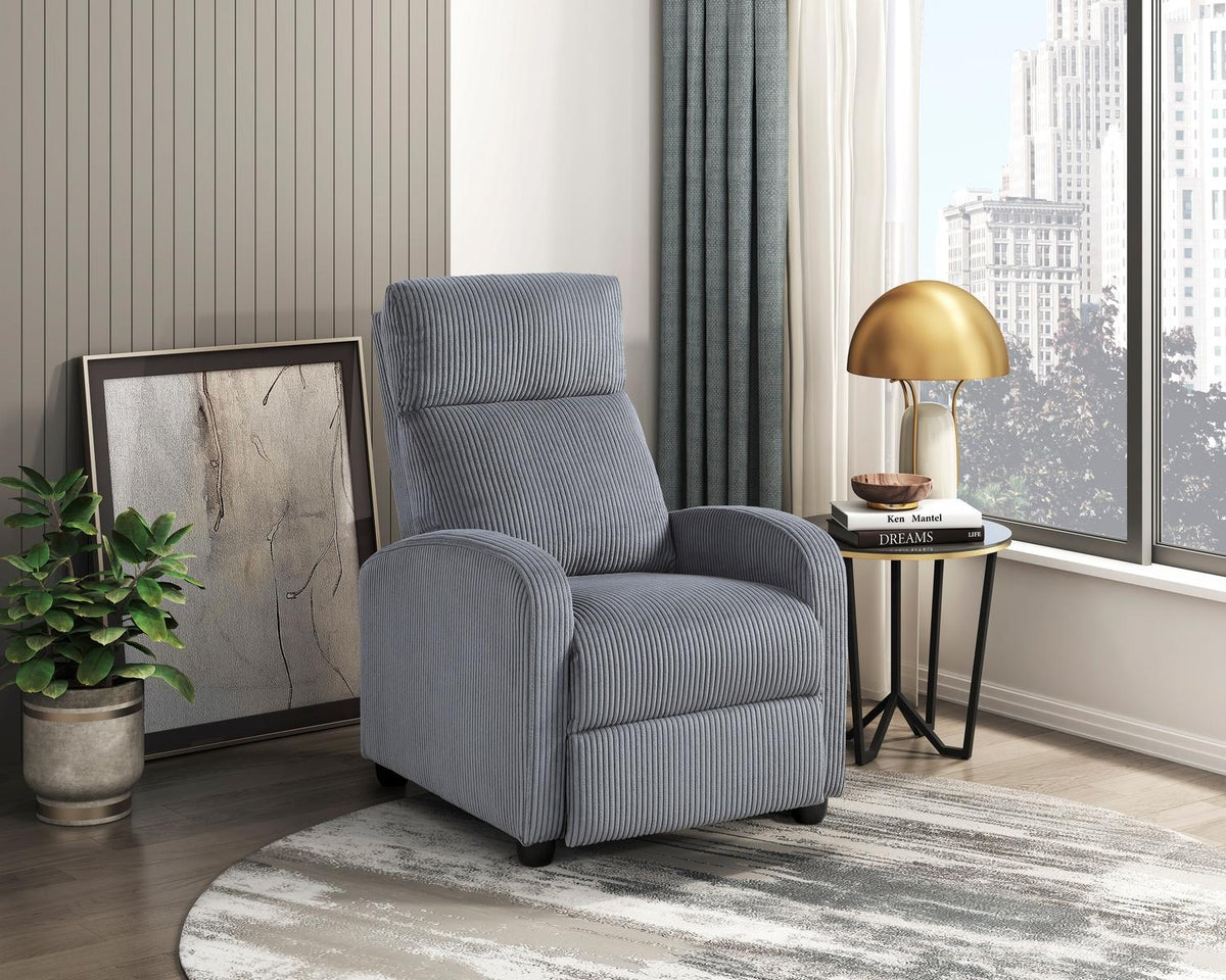 Push Back Reclining Chair - Homelegance model 9588DGYDASH1PB
