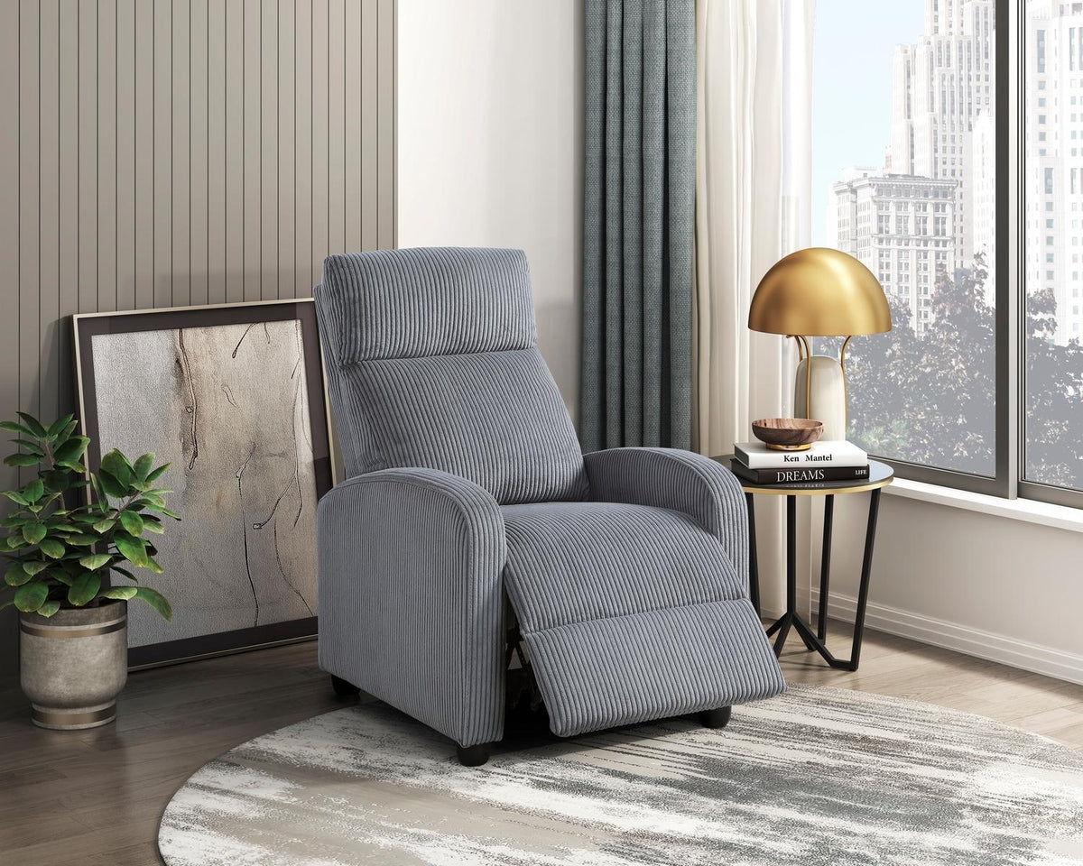 Push Back Reclining Chair - Homelegance model 9588DGYDASH1PB
