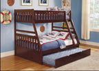 Twin/Full Bunk Bed with Twin Trundle - Homelegance model B2013TFDC1R