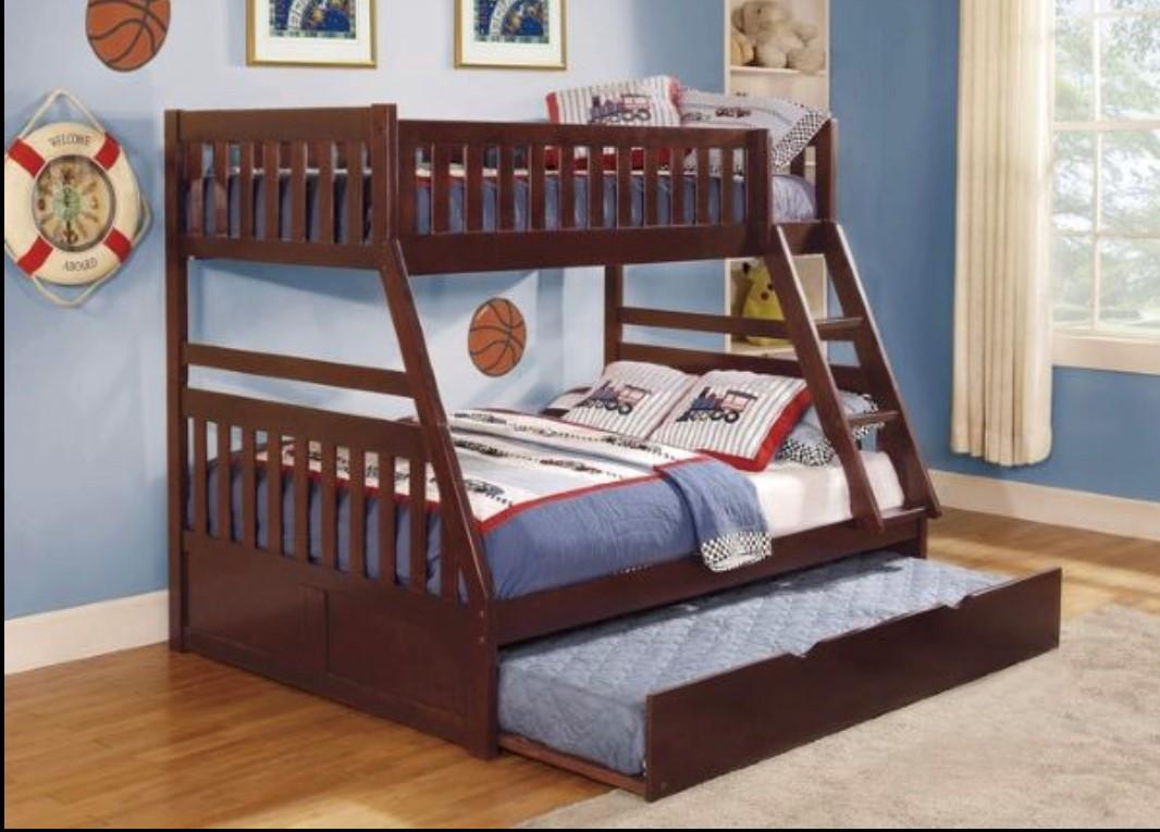 Twin/Full Bunk Bed with Twin Trundle - Homelegance model B2013TFDC1R