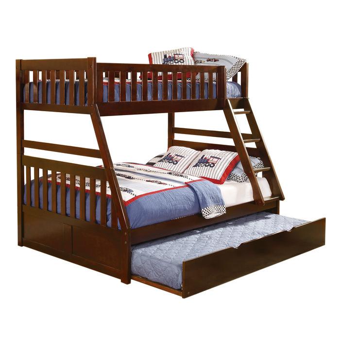 Twin/Full Bunk Bed with Twin Trundle - Homelegance model B2013TFDC1R