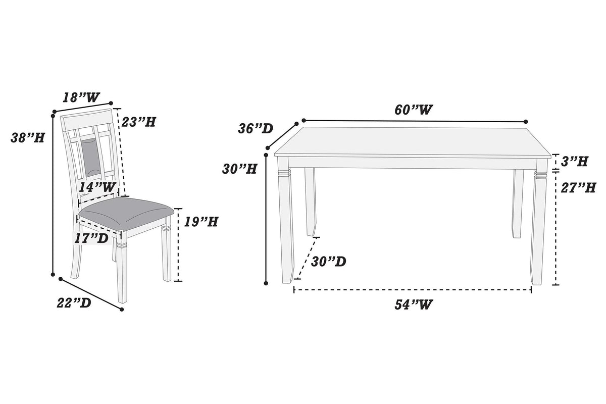 7-pcs Dining Set - Poundex model F2294