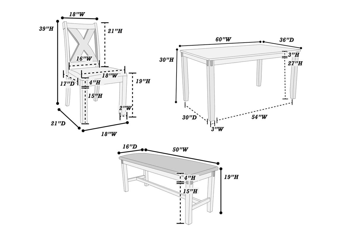 6-pcs Dining Set - Poundex model F2297