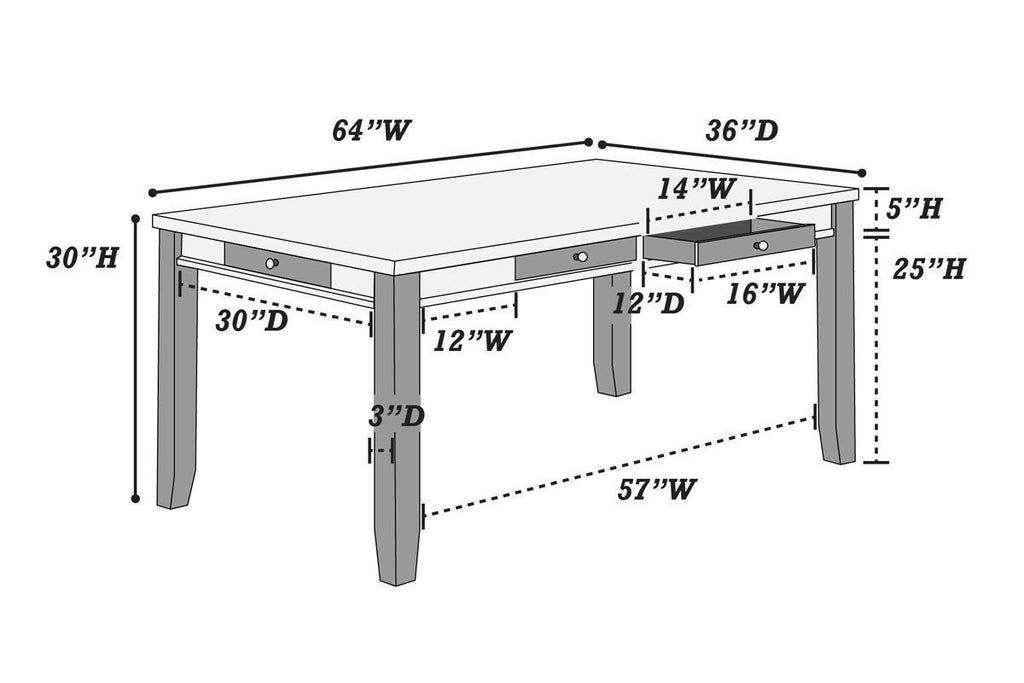 6 Piece Dining Set - Poundex model F2520SET
