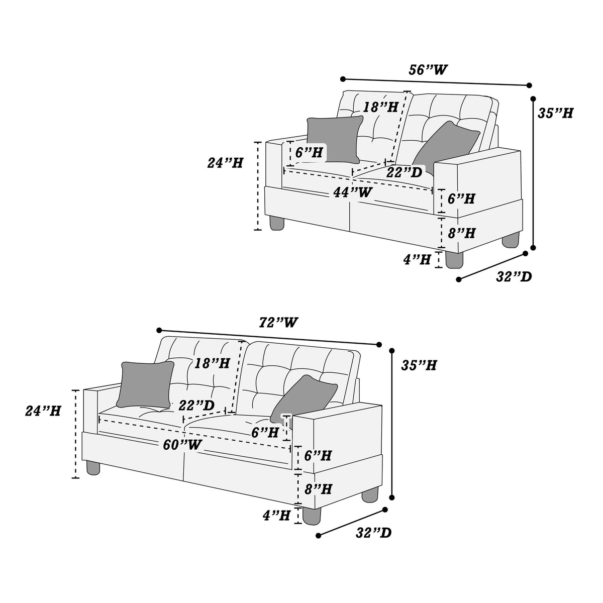 2-piece Sofa Set - Poundex model F7855