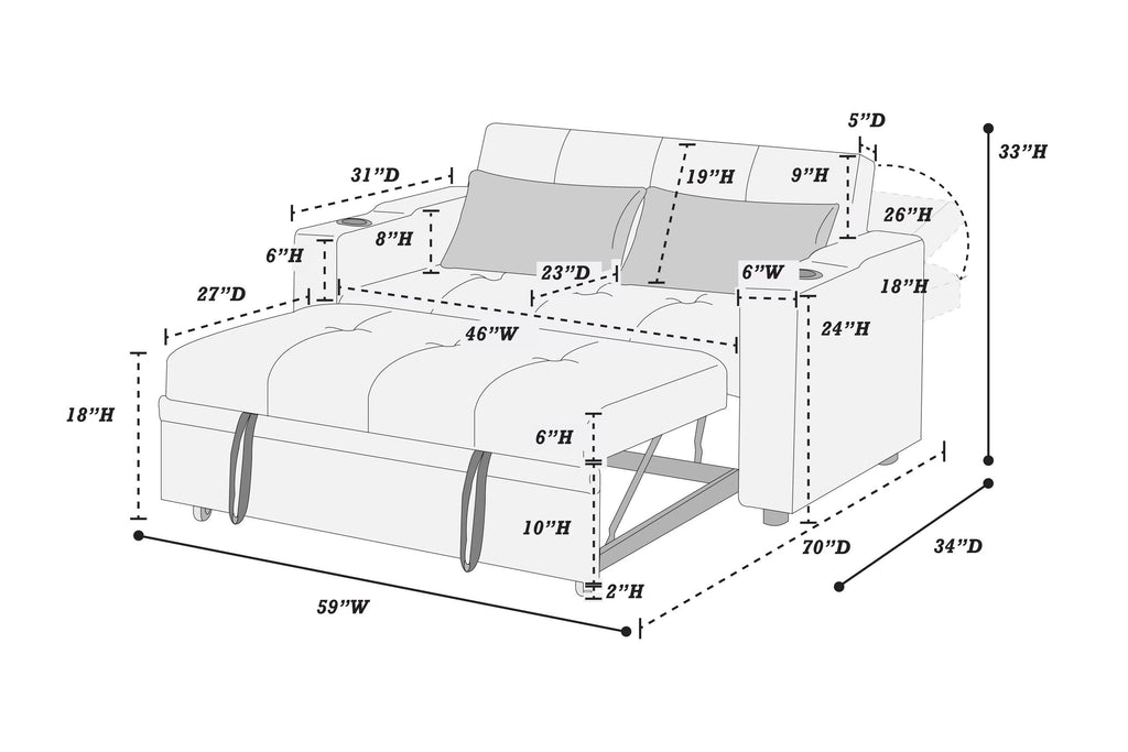Convertible Sofa - Poundex model F8533