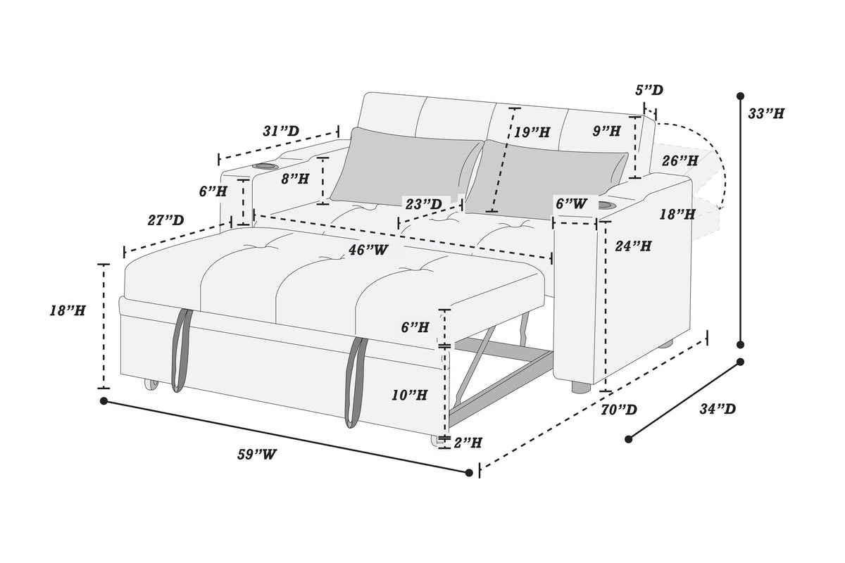 Convertible Sofa - Poundex model F8533