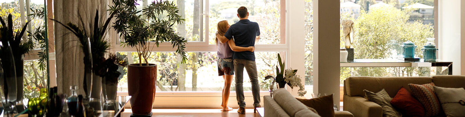 A couple furnishing their home